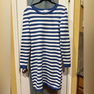 Milly Blue and White Striped Dress size XL